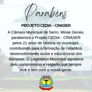 Read more about the article Gratidão Projeto CEDIA – CRIASER