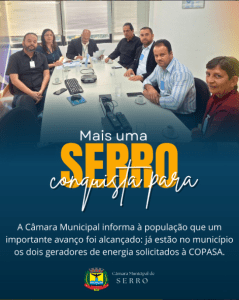 Leia mais sobre o artigo Serro conquista dois geradores para reforçar abastecimento de água!