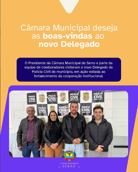 Leia mais sobre o artigo Câmara Municipal deseja boas vindas ao novo Delegado da Polícia Civil